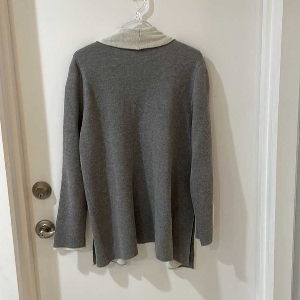 A NEW DAY gray ivory white super soft open front cardigan M - Picture 2 of 5